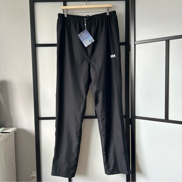 [XL] Helly Hansen Black Outdoor Windbreak Pants Unisex Stretch Waist - Picture 2 of 11